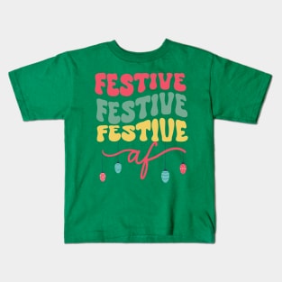Festive Colorful Christmas Text Kids T-Shirt